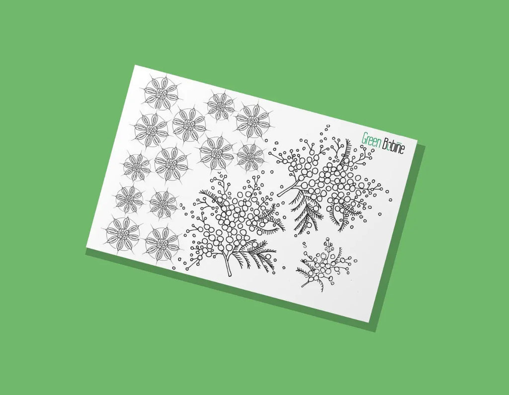 Motifs de broderie  SOS PETIT TROU Petites Fleurs - Green Bobine