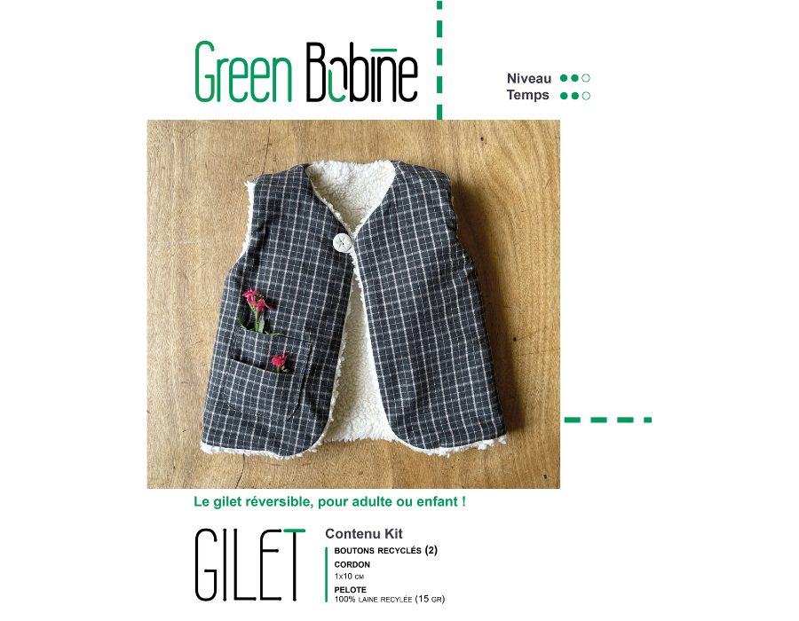 Gilet réversible, pour enfant ou adulte
