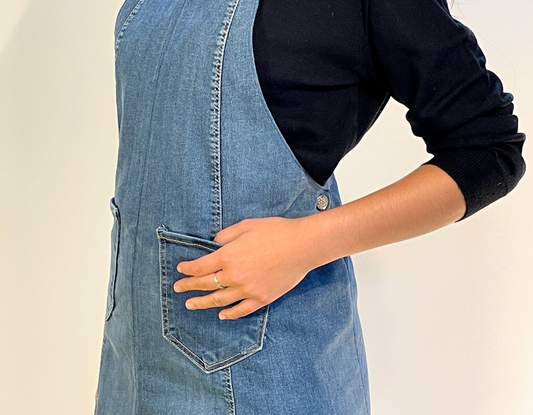 Robe salopette en jean recyclé